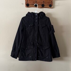 Levi’s Black Multi-Pocket 100% Cotton Utility Gorpcore Hooded Jacket size S